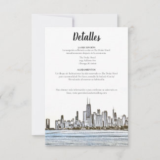 Chicago Skyline Spanska informationskort Inbjudningar