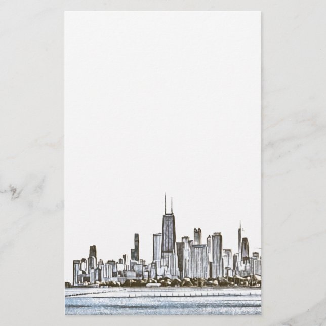 Chicago Skyline Stationery Brevpapper (Framsida)