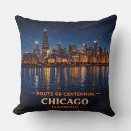 Chicago Skyline Strandpromenad Sofa Glöd Kudde