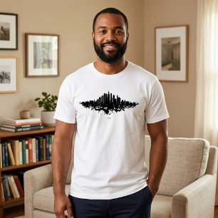 Chicago Skyline Svart Vitt Akvarell Stad Konst T Shirt
