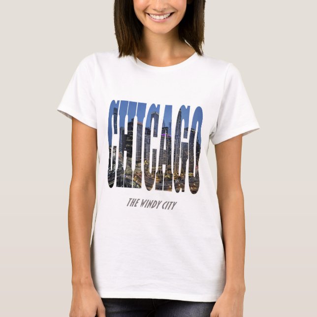 Chicago Skyline T Shirt (Framsida)