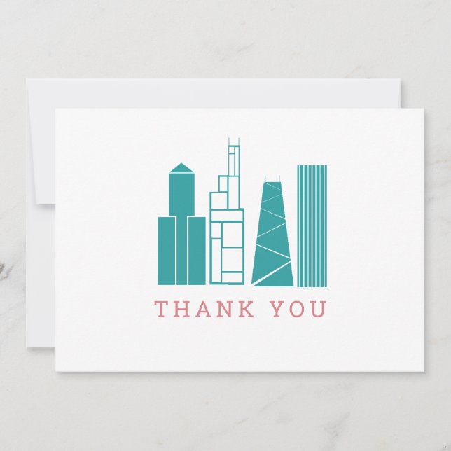 Chicago Skyline - tack för ditt kort (Framsida)
