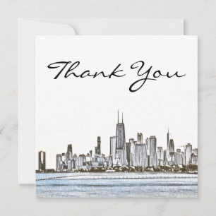 Chicago Skyline - tack för ditt kort