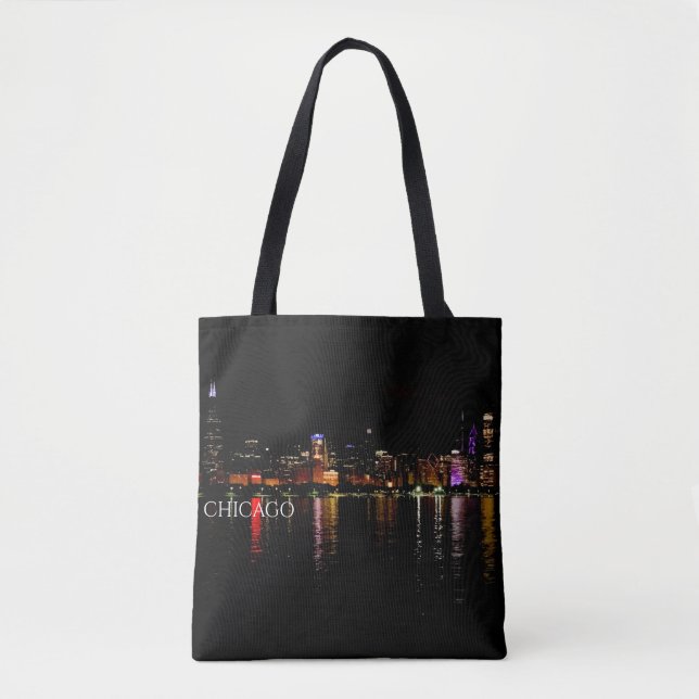 Chicago Skyline Tote Bag Tygkasse (Framsida)