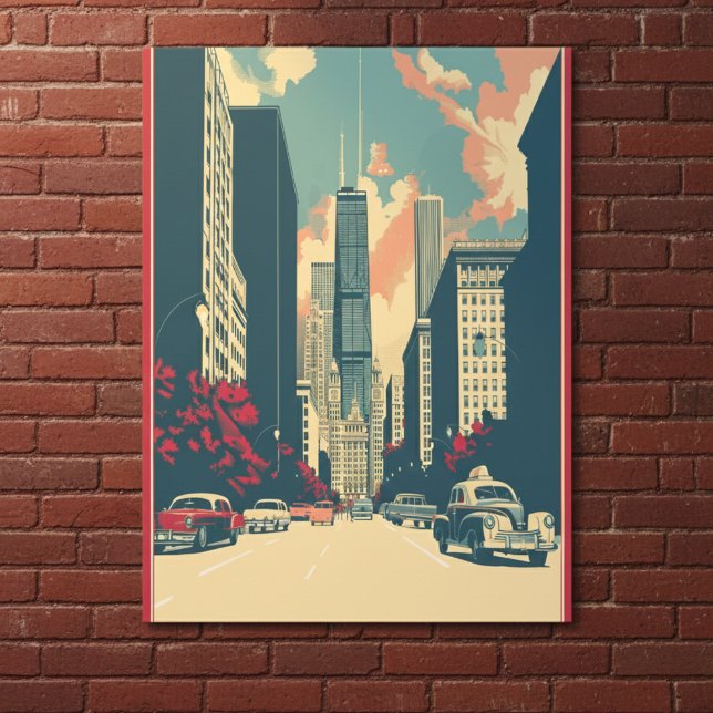 Chicago Skyline Travel Postcard Helg Vykort (Skapare uppladdad)