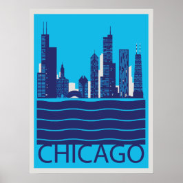 Chicago Skyline Travel Poster