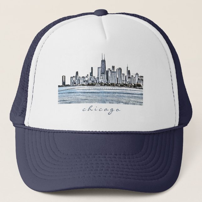Chicago Skyline Truckerkeps (Framsida)