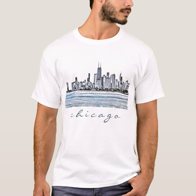 Chicago Skyline Tshirt T Shirt (Framsida)
