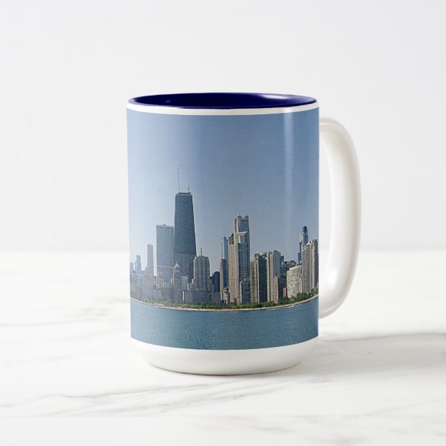 Chicago Skyline Två-Tonad Mugg (Framsida höger)
