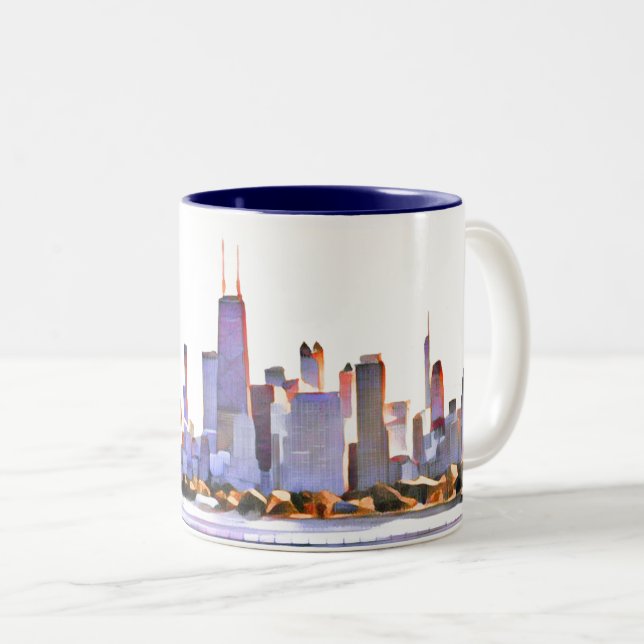 Chicago Skyline Two-Tone Coffee Mugg (Framsida höger)