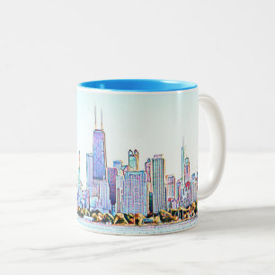 Chicago Skyline Two-Tone Coffee Mugg