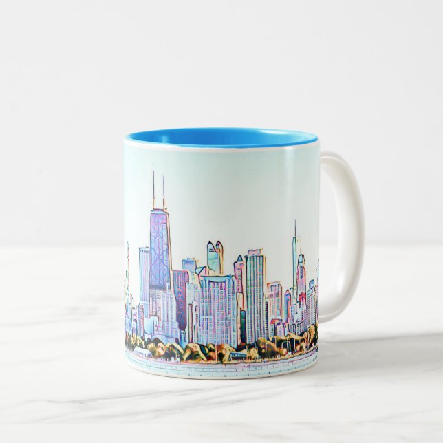 Chicago Skyline Two-Tone Coffee Mugg (Framsida höger)