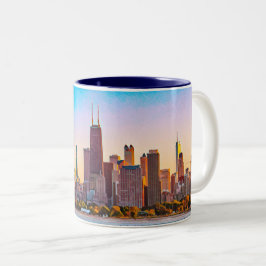 Chicago Skyline Two-Tone Coffee Mugg