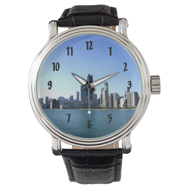 Chicago Skyline Urkopia Armbandsur (Framsida)