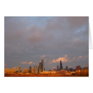 Chicago Skyline vid Sunrise Hälsningskort