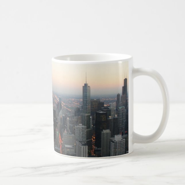 Chicago Skyline vid Sunset Kaffemugg (Höger)