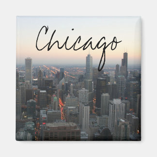 Chicago Skyline vid Sunset Magnet