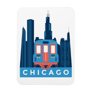 Chicago Skyline Vintage resor Photo Magnet