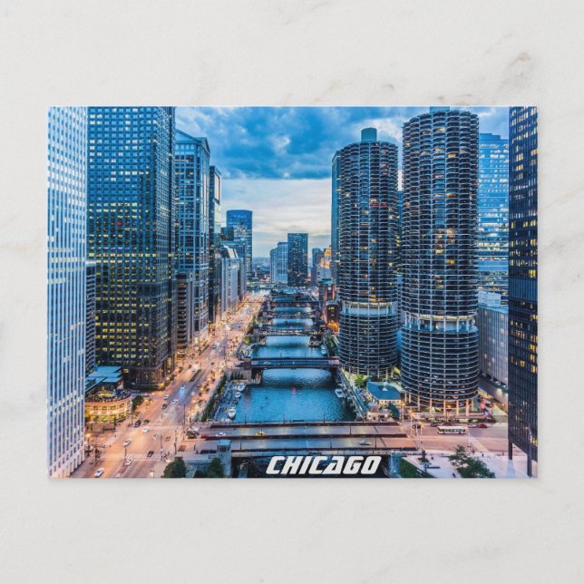 Chicago Skyline Vykort (Framsida)