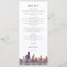 Chicago Skyline Watercolor Destination Wedding