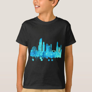 Chicago Skyline Watercolor Paint T Shirt