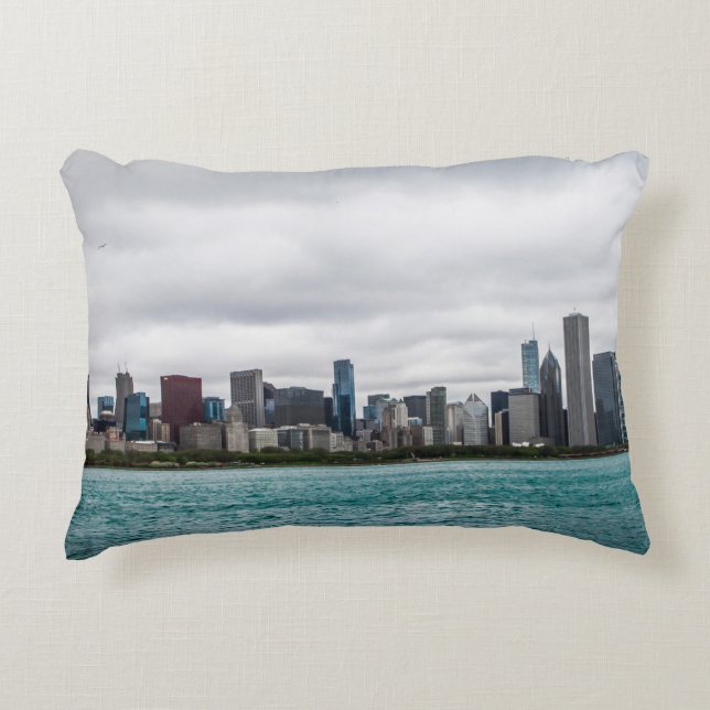 Chicago skylinechicago, skylin, flyg, arkitekt prydnadskudde (Framsidan)