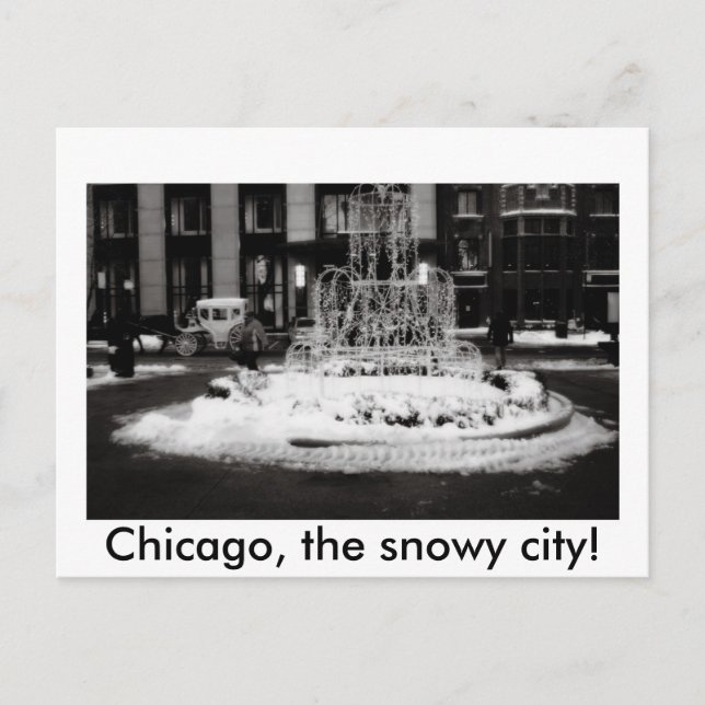 Chicago, snöstaden! vykort (Framsida)