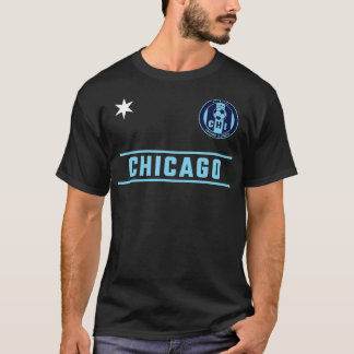 Chicago Soccer Jersey Mini Badge White and Blues T Shirt