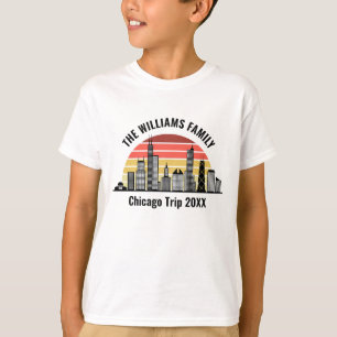 Chicago Solnedgång Anpassad Familjeresa Barn T Shirt