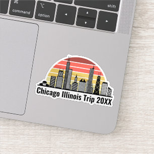 Chicago-solnedgång Anpassad resa souvenir bärbar d Klistermärken