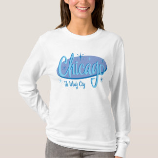Chicago som är retro på mörk t-shirt