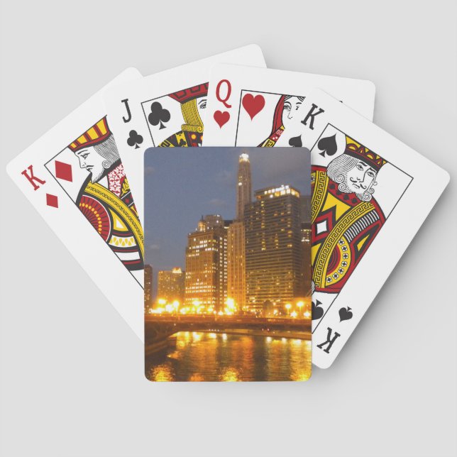 Chicago som leker på nätterna kort casinokort (Baksidan)