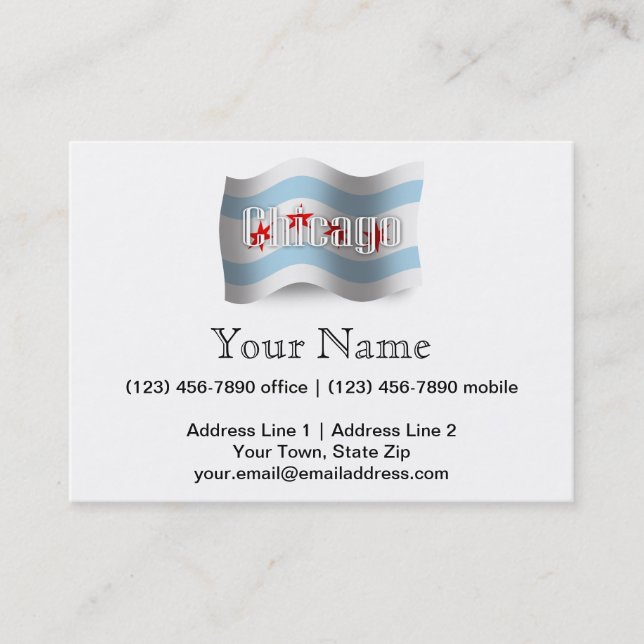 Chicago som vinkar flagga visitkort (Framsida)