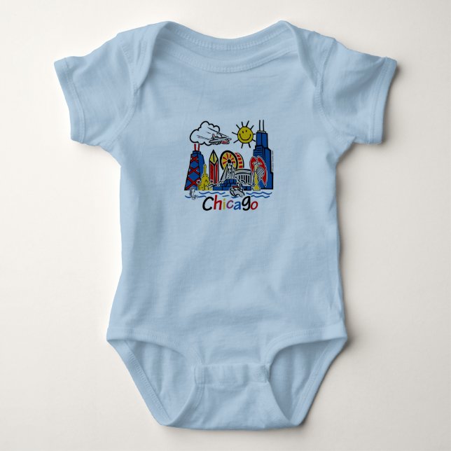 Chicago Söt Siluett T Shirt (Framsida)