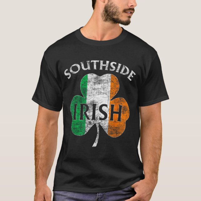 Chicago Southside Irish Flag St. Patrick's Day  T Shirt (Framsida)