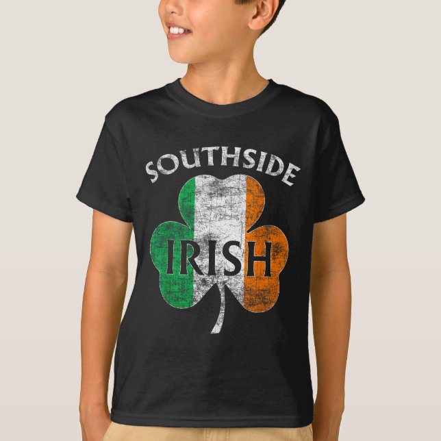Chicago Southside Irish Flag St. Patrick's Day  T Shirt (Framsida)