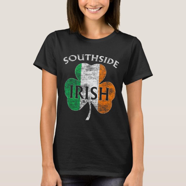 Chicago Southside Irish Flag St. Patrick's Day  T Shirt (Framsida)