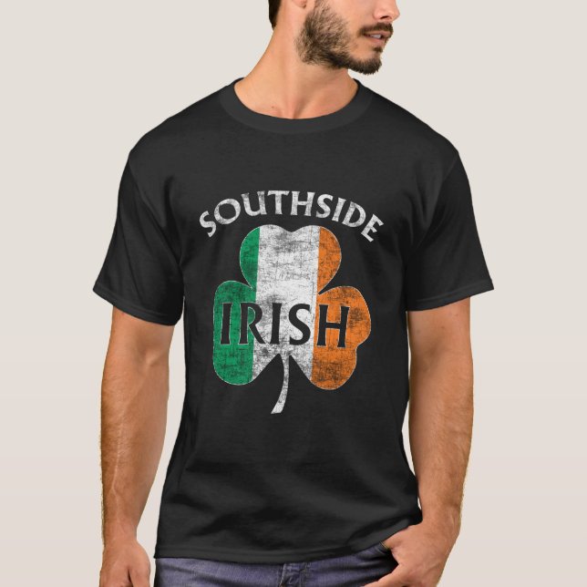 Chicago Southside Irish Flagga St patrick's day T Shirt (Framsida)