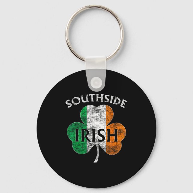 Chicago Southside irländska flaggan St. Patrick's  Nyckelring (Framsida)