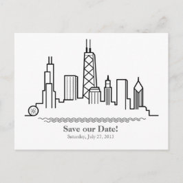 Chicago Spara datum Stadssiluett Meddelande Vykort