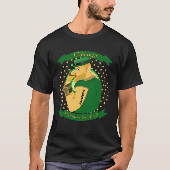 Chicago St Patrick s day Parade Leprechaun Irish T Shirt (Framsida)