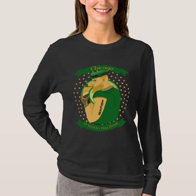 Chicago St Patrick s day Parade Leprechaun Irish T Shirt (Framsida)