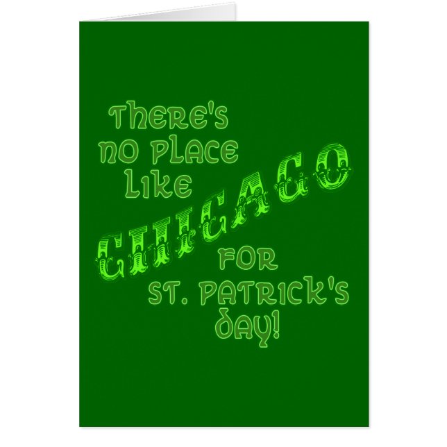 CHICAGO-St patricks day Hälsningskort (Framsidan)
