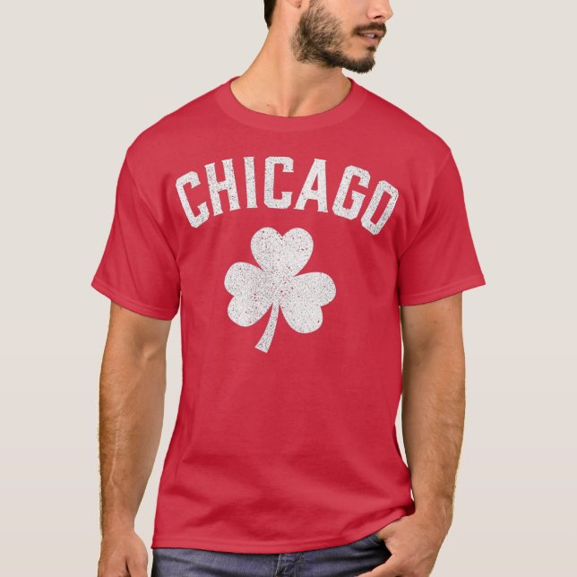 Chicago St patricks day Pattys day shamrock T Shirt (Framsida)