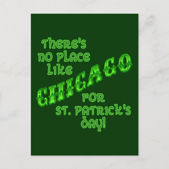 CHICAGO-St patricks day Vykort (Framsida)