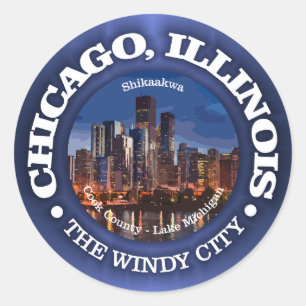 Chicago (städer) runt klistermärke