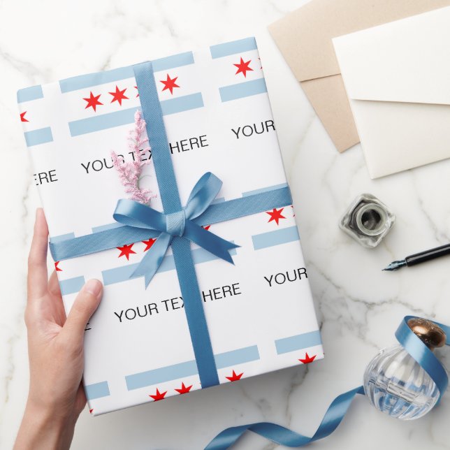 Chicago stadsflagga anpassade rullar med inslagspa presentpapper (Gifting)