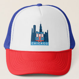 Chicago Stadssiluett Vintage Resa  Keps