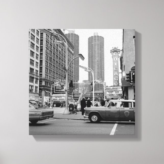 Chicago State Street May 7, 1967 James Bond Canvastryck (Framsida)