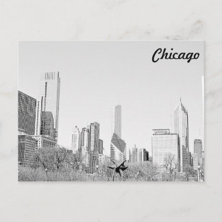 Chicago Stencil Skyline Postcard Vykort